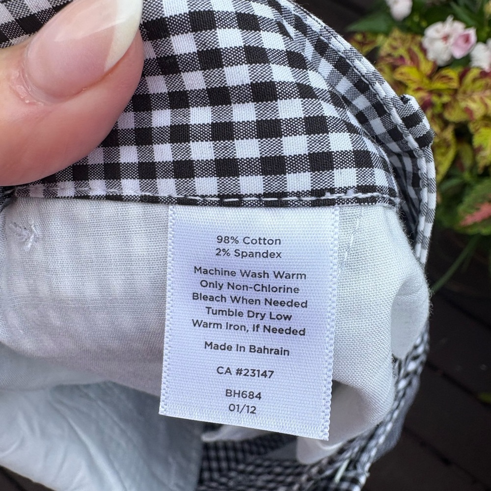 Talbots Dressy Black and White Gingham Check Bermuda Shorts Work Sz 16 - Picture 7 of 7